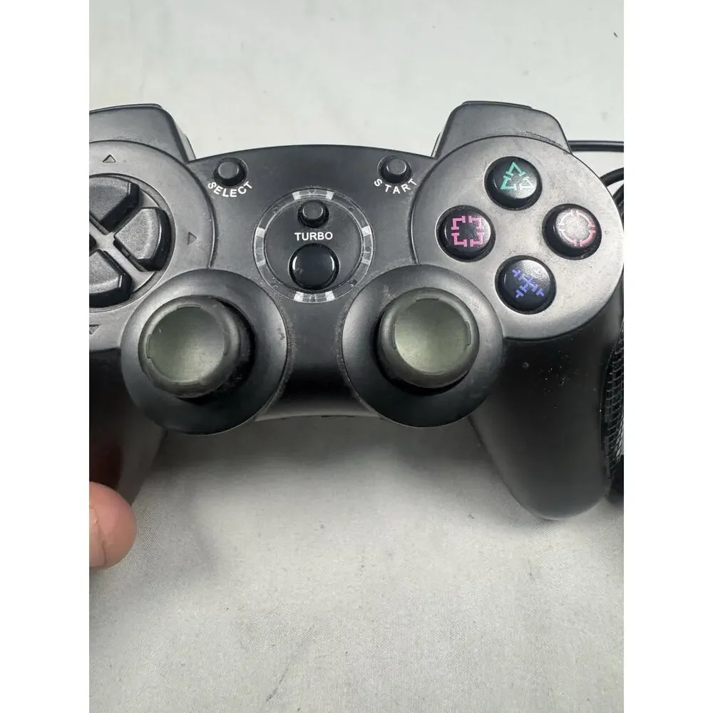 Wireless PS3 Controller Turbo Gamepad w/ Charging Cable Tested Black